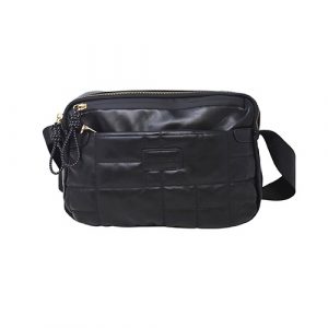 Bandolera negra efecto piel