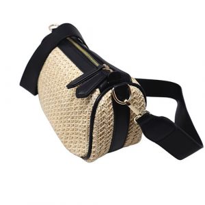Bolsos negro de rafia